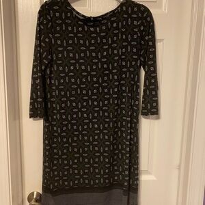 Banana Republic Black and Green Geometric Dress